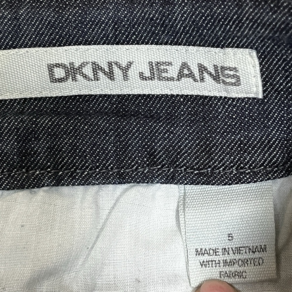 Y2K DKNY Jeans Ruffle Hem‎ Denim Mini Skirt 6 Mermaidcore Western Dark Wash - Picture 4 of 8